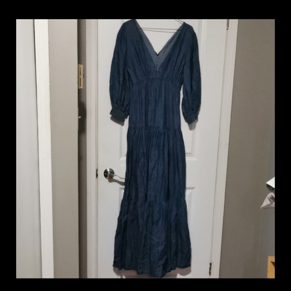 Claudia Rebelo Chic Long Sleeve Denim Dress - Picture 3 of 8